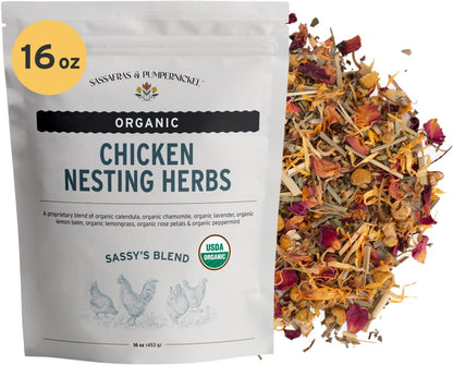 (16 oz, 1 Sassafras & Pumpernickel Certified USDA Organic Chicken Nesting Herbs Pound Bulk Bag) Aromatic Herbs