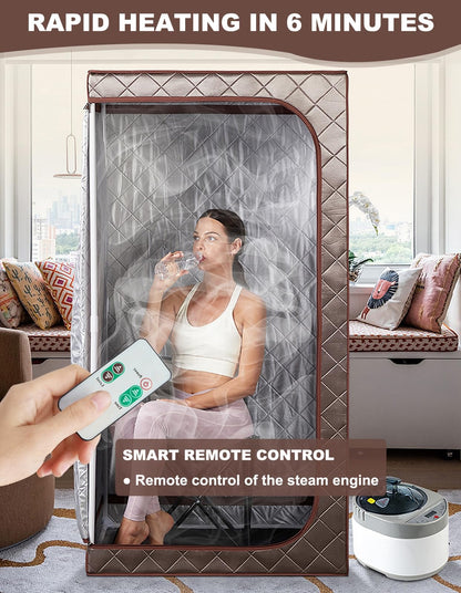 DKDZZXHUS Portable Home Spa Sauna Tent with 4L 1000W Steam Generator, Remote Control Timer