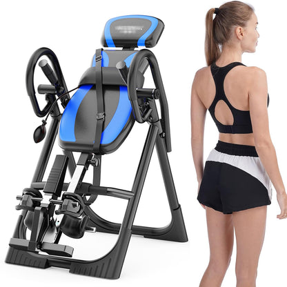 RIEJIN Heavy Duty Inversion Table 330 lbs Capacity with Adjustable Protective Belt Inversion Table for Back Pain Relief Updated