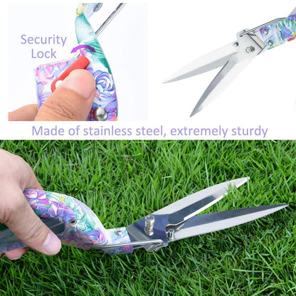 WISDOMLIFE Garden Tools Set, 11 Pieces Gardening Gifts with Purple Floral Print, Ergonomic Handle, Trowel, Rake, Shovels, Pruner, Shears, Sprayer, Gloves, Garden Hand Tools with Carrying Case
