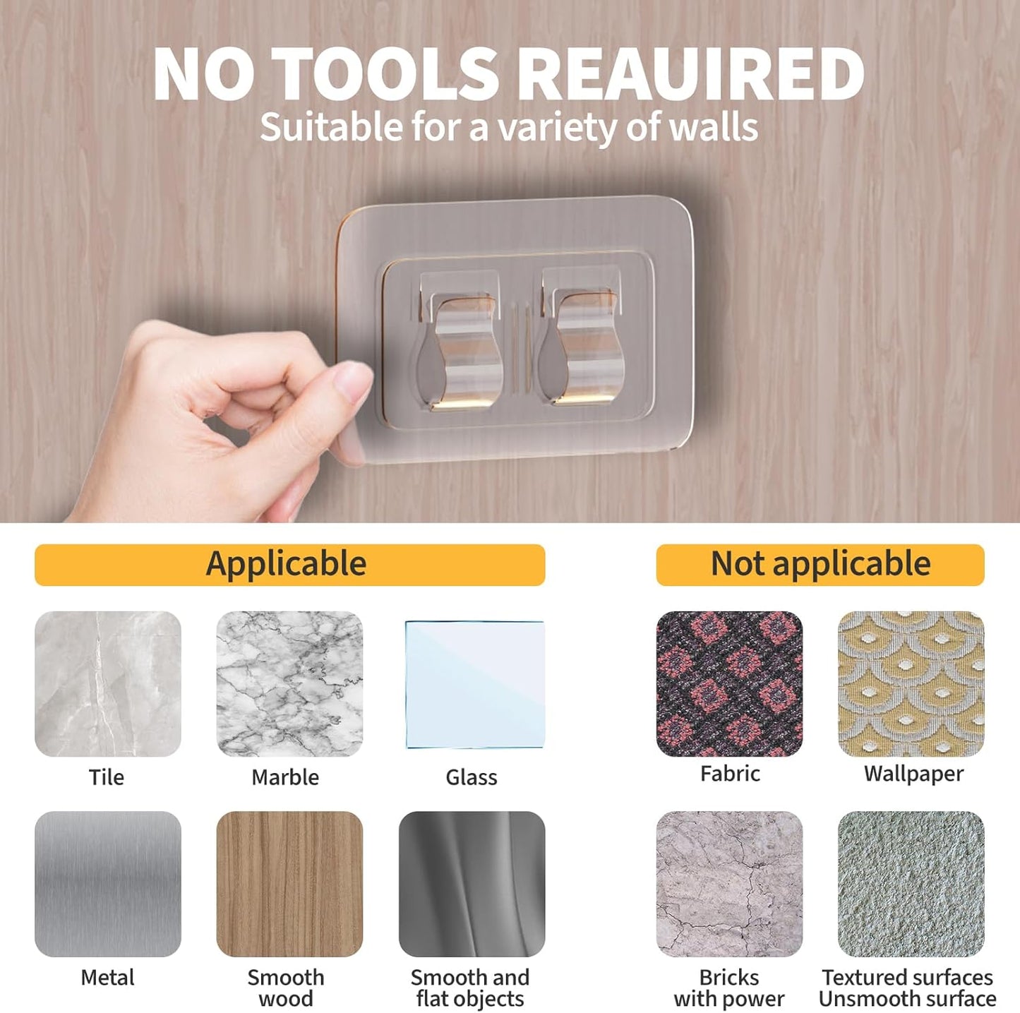 IFLOH 100Pcs Hooks for Outdoor String Lights Clips: Heavy Duty Cable Clips with Waterproof Adhesive Strips for Hanging