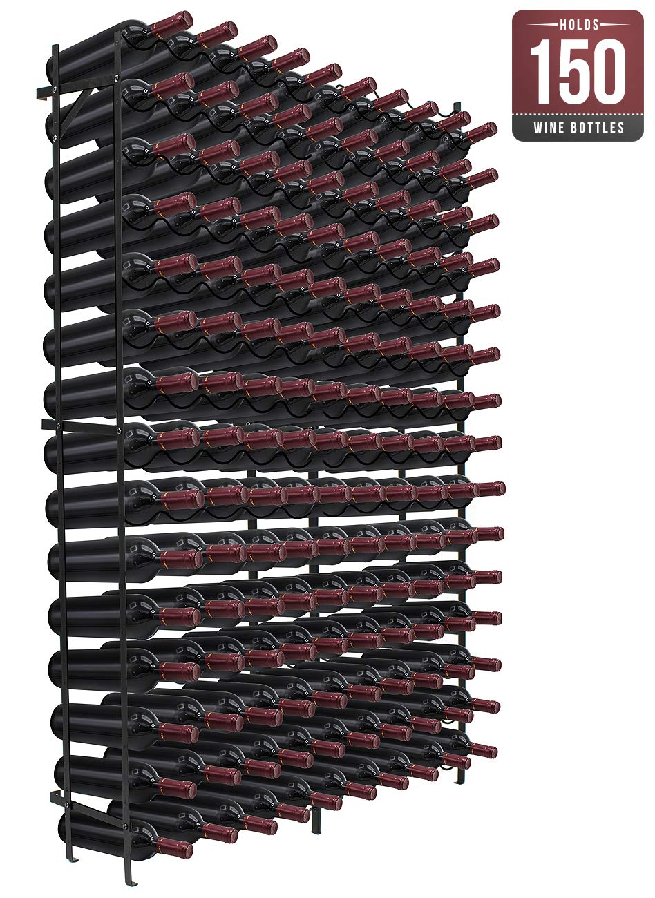 Sorbus Wine Rack Freestanding Floor - Wine Bottle Holder Holds 150 Bottles of Wine - 150 Bottle Capacity Wine Storage for Any Bar, Wine Cellar, Kitchen, Dining Room