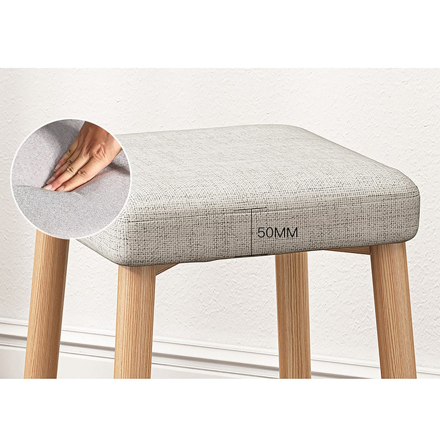 Dntum Luxury Leather Piano Bench Vanity Stool with Cushioned Seat & Solid Wood Leg Easy Assembly Multiple Colors Available,Gray Green1
