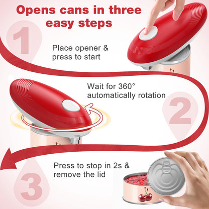 Electric Can Opener, Food Safe Automatic Can Opener with Smooth Edge, Open Your Cans with A Simple Press of Button, Can Opener Electric Kitchen Gifts for Seniors and Arthritis