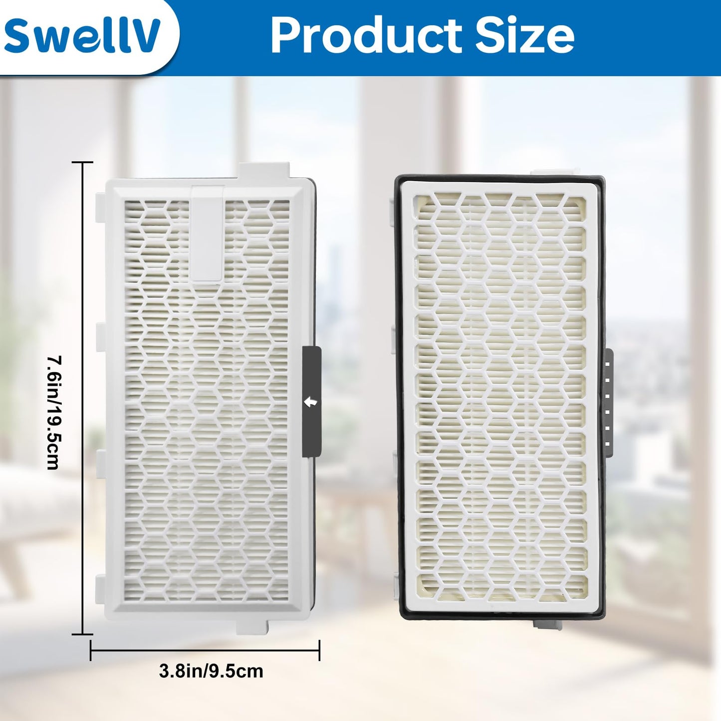 SwellV 3 Pack AirClean 50 Replacement Filter Compatible with Miele AirClean SF-HA 50 Filter for Model # S4, S5, S6, S8, S4000, S4999, S5000, S5999, S6000, S6999, S8000, S8999,Complete C2 & C3
