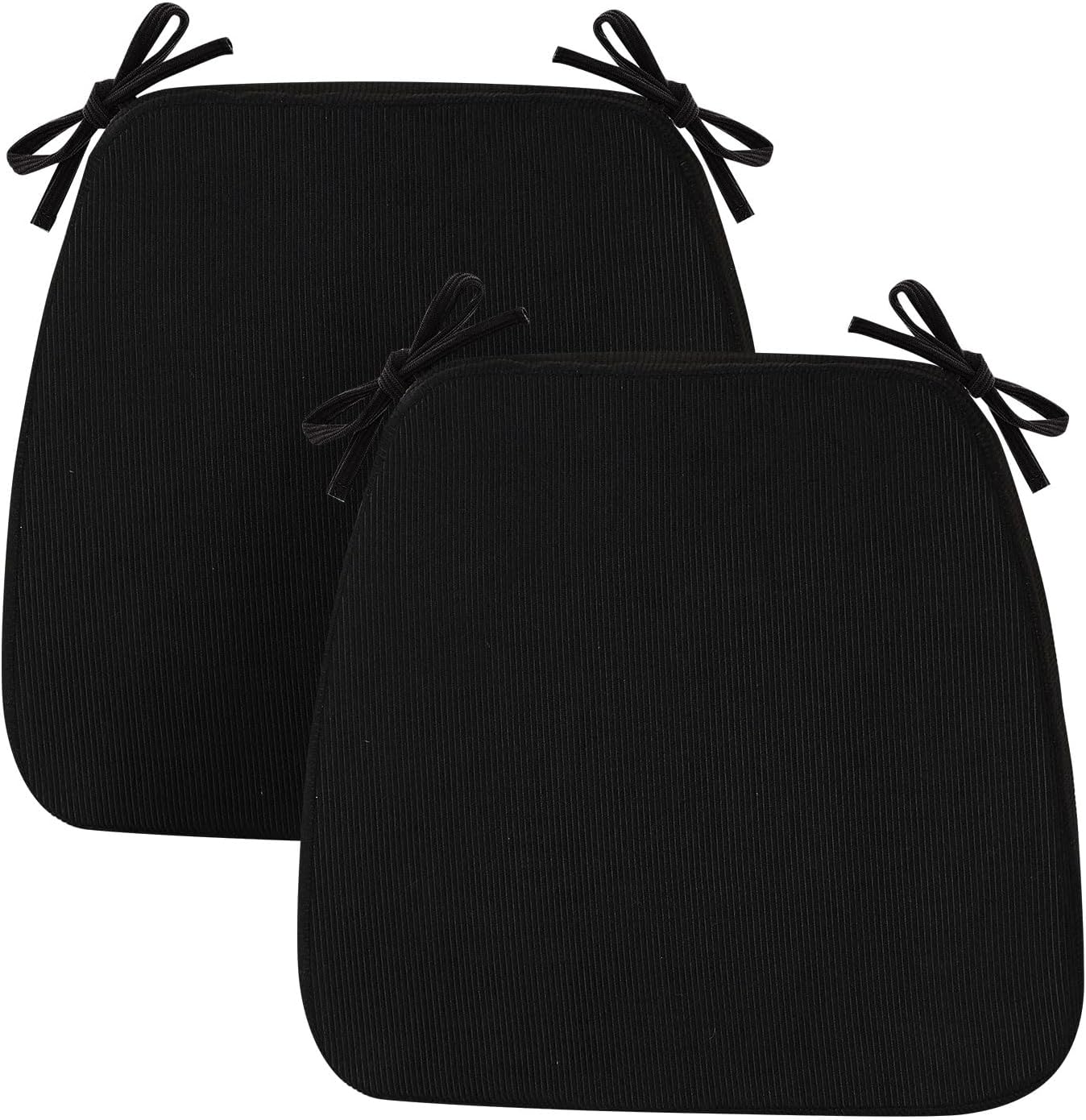 2'' 17"x16", 2 Pack Nobildonna Thick High-Density Foam Indoor Chair Cushions | Dining Chair Pads with Ties, Removable