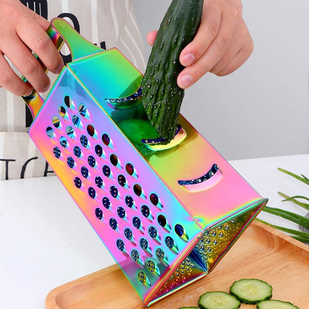 Large Stainless Steel Grater Slicer with Handle, Multifunctional Cutter for Ginger, Garlic, Cheese, Ergonomic Design