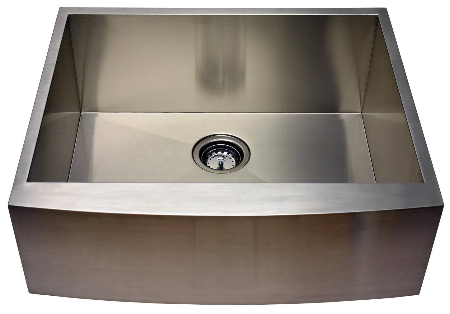 Alpha Sinks 21" Apron Front Farmhouse Sink - Stainless Steel, Single Bowl, 16-Gauge T304, Curved Apron Design - Premium Construct, Fast Drainage, Non-Toxic, Soundproof - Ideal for Modern Kitchens