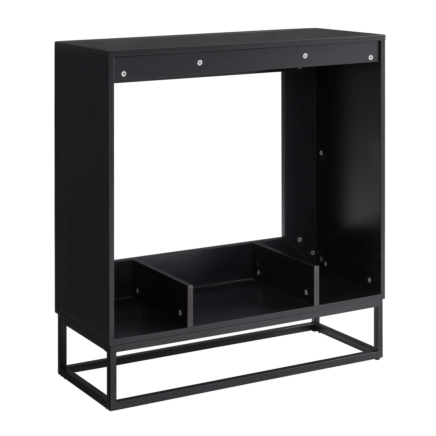 SEI Furniture - Holly & Martin Frescan Color Changing Electric Fireplace - Transitional Design, Black Glass and Wood - Ideal for Living Room, Bedroom (FC1063059)
