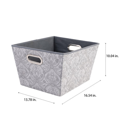 Laura Ashley LA-95613 Large Grommet Bin in Almeida Storage Basket, Dove Grey