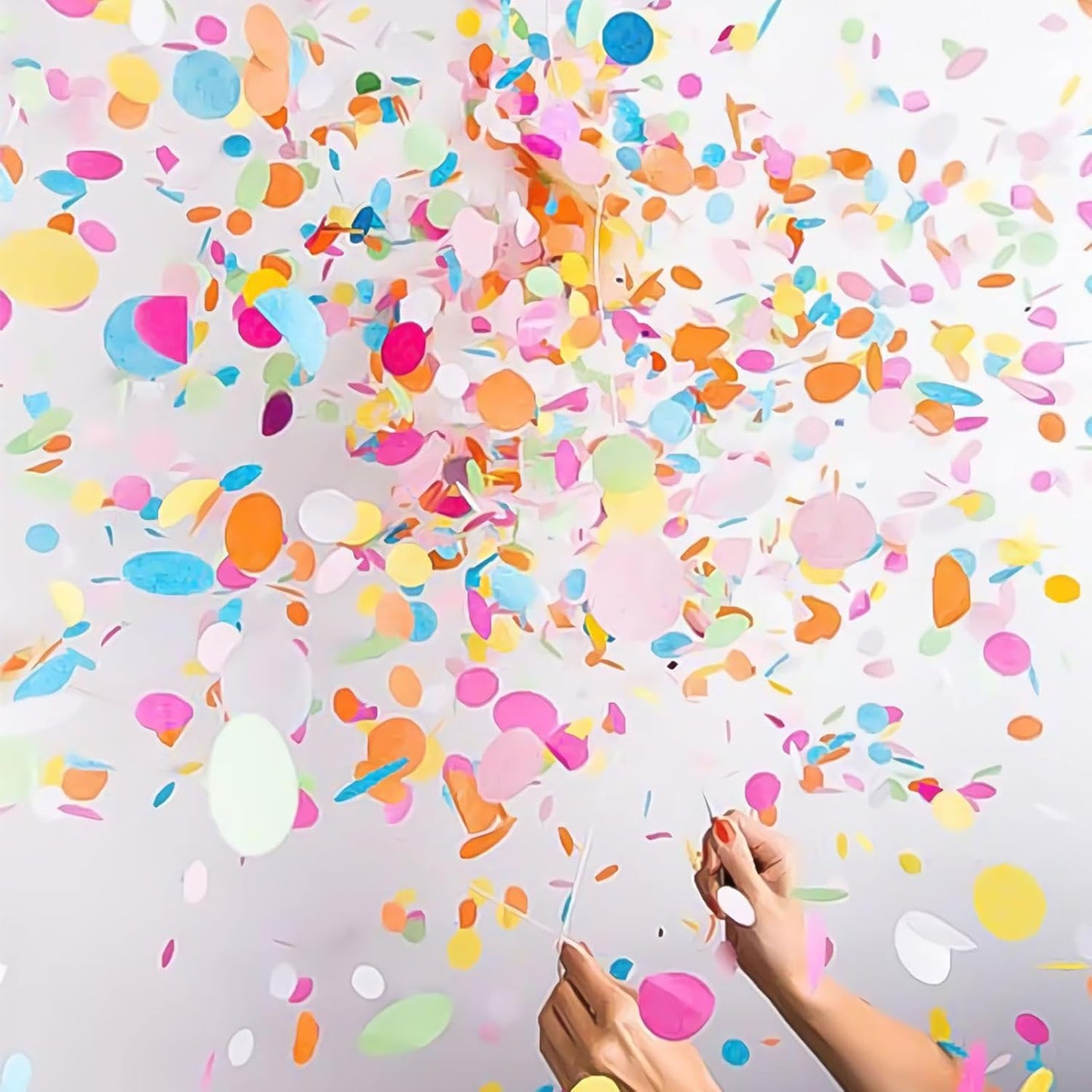 Rainbow Confetti Balloons, 25 Pcs Thickened 12 Inch Clear Latex Balloons with Colorful Confetti for Graduation,