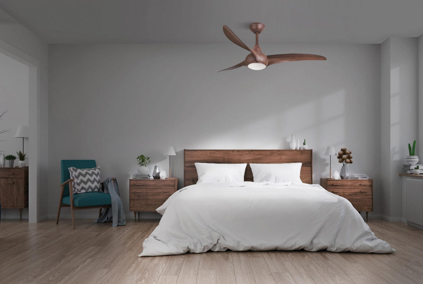 Minka-Aire F844-DK, Light Wave 52" Ceiling Fan with LED Light Kit, Distressed Koa Finish