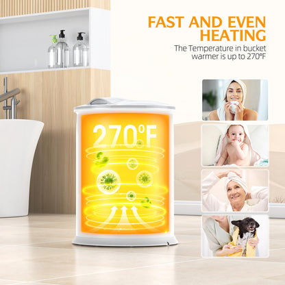 Luxury Hot Towel Warmer, Smart Timed Large Towel Warmers for Bathroom, Led Temperature Display, Insulation Effect Up to 150 Minutes, Delay Time Up to 24 Hours, Best of The Best（White）