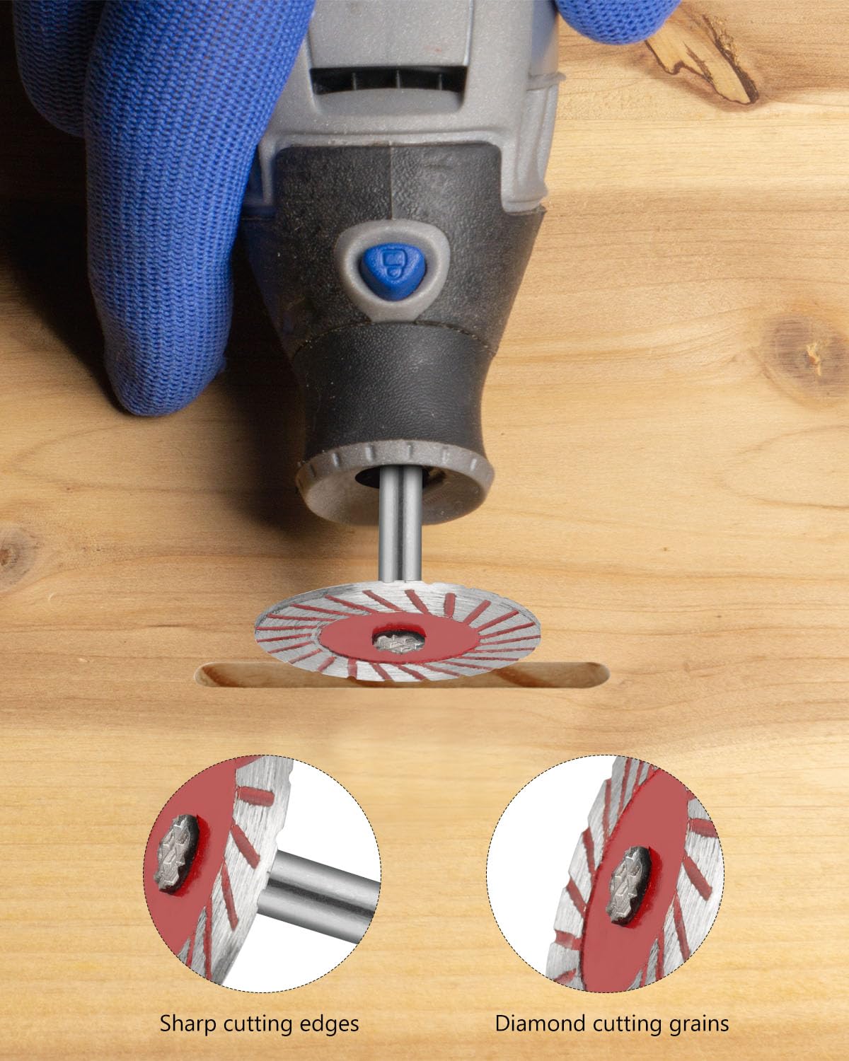 AOKLIT 10pcs Stone Carving 40mm Blades Tools, Mini Engraving Diamond Saw Blades, Diamond Metal Cutting Wheel Saw for Granite, Marble, Ceramic, Porcelain, Tile