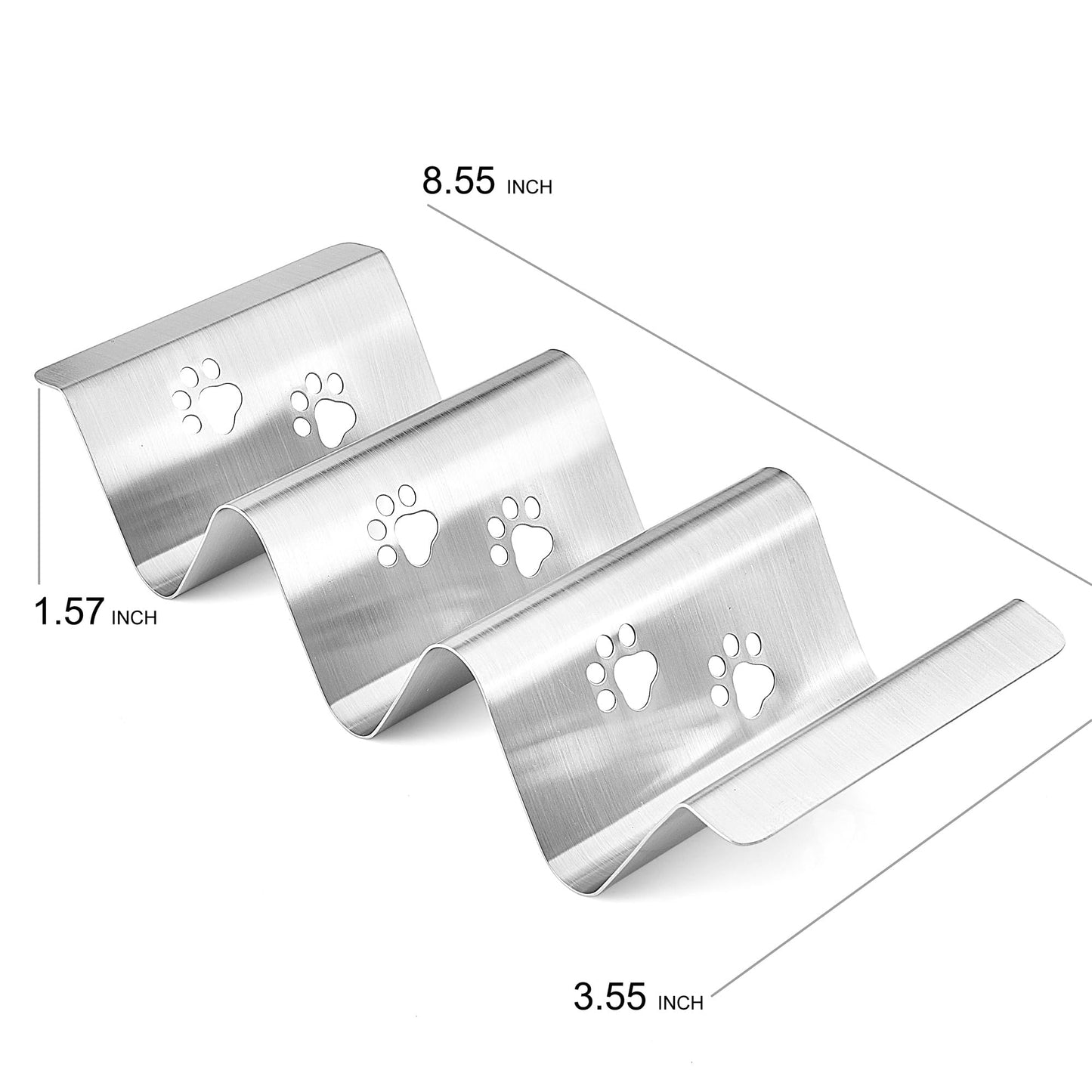 Mini Taco Holders Set of 6 Stainless Steel Taco Holder for Kids Taco Night - Premium Easy To Use and Clean Taco Stand For 3 Soft Hard Shell Tacos - Perforated with Bear Paw