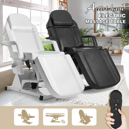 Artist hand Facial Bed for Esthetician MassageTable Beauty Bed Medical Aesthetic Tattoo Procedure Bed with 3 Motor Electrical Adjustments,White