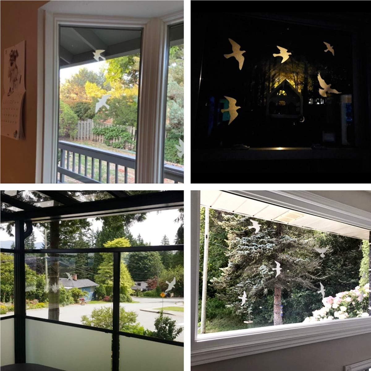 Anti-Collision Window Bird Stickers Decals, Protect Glass Door and Save Birds from Strikes (Transparent-36 Pcs)