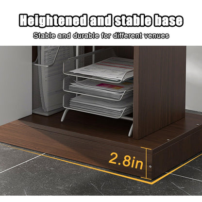 Wooden Pulpit Stand,floor Standing Church Pulpit Stand,pulpit Stand For Podium Presentations,pulpit With Wooden Heavy Duty Base With Double Storage Shelves For Classrooms,speeches,weddings(White)