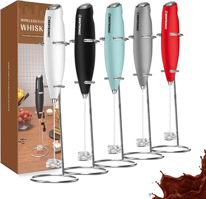 Double Whisk Milk Frother Handheld Electric Mixer, Egg Beater, Foam Maker for Coffee, Latte, Cappuccino
