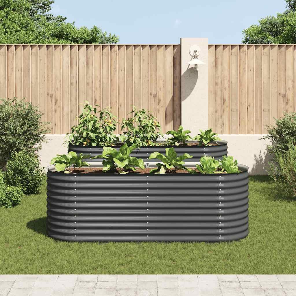 Todiikf Galvanized Steel Raised Garden Bed 94.5"×94.5"×31.9", Large Grey Planter Box for Vegetables, Herbs, Flowers