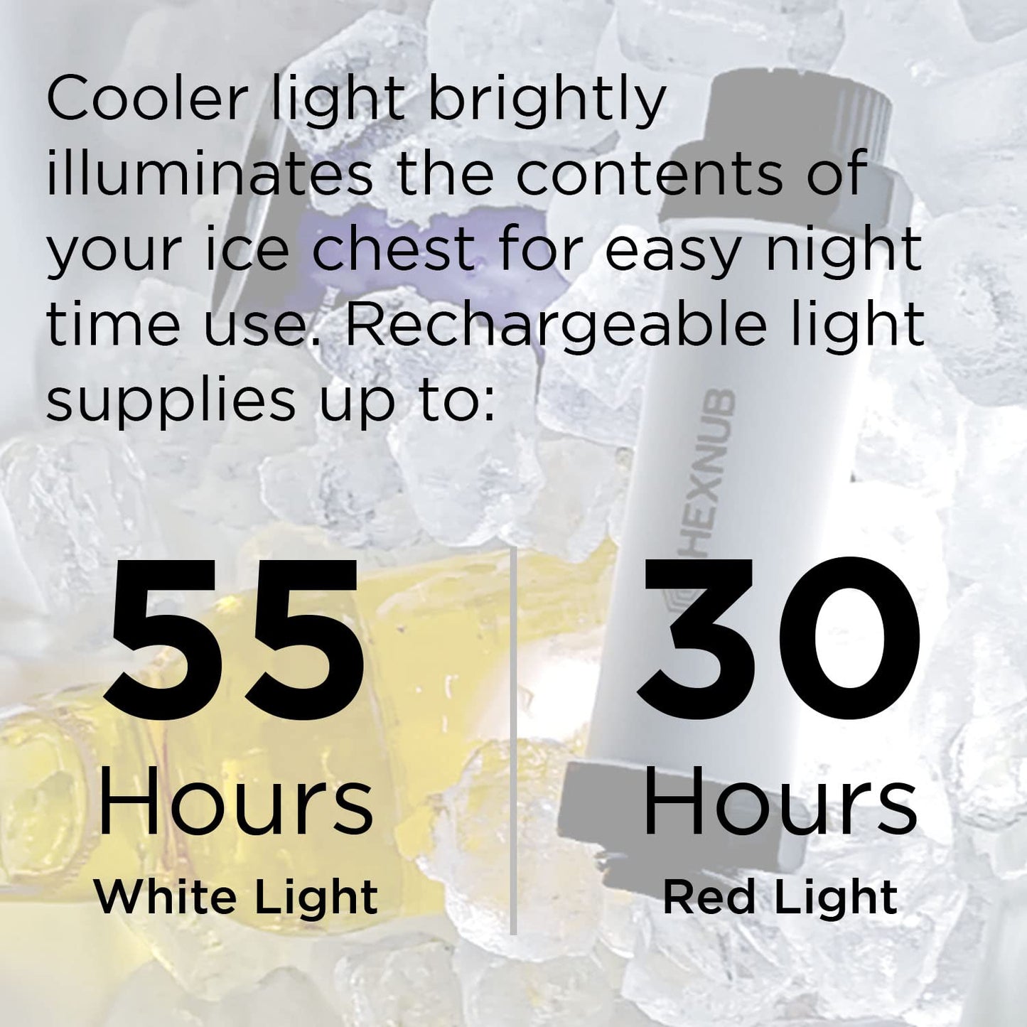 HEXNUB Cooler Box Light, Waterproof, Rechargeable LED Light Compatible with YETI, RTIC, ORCA, Ninja, Igloo, Coleman Ice Chest, Magnetic Base, Great for Outdoor Events, Camping Fishing Hunting Boating