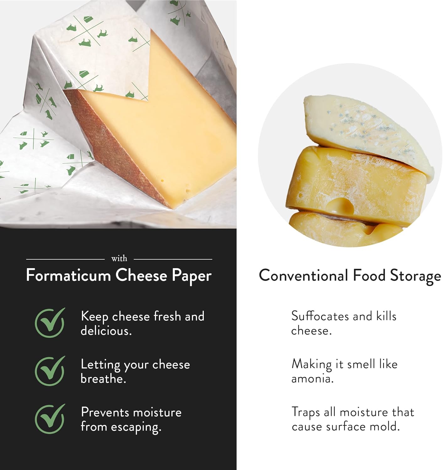 15-Pack 9 13 Inches Formaticum Zero Cheese Storage Paper, Compostable, Biodegradable, and Plastic-Free Paper to Keep