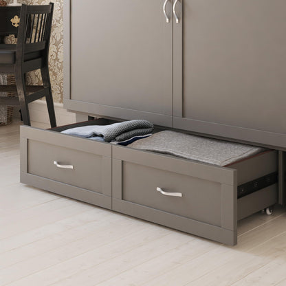 AFI, Monroe Queen Murphy Bed Chest with 6" Mattress, Storage Drawer & Built-in USB Charger, Grey
