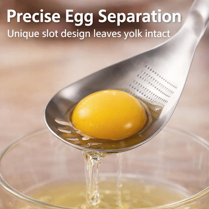xyadyhz 304 Stainless Steel Cooking Spoon 9.05x3.14in- Multifunctional Kitchen Utensil: Slotted Spatula, Potato Masher, Raw Egg Yolk Separator, Food Grater Plate & Pasta Gadget