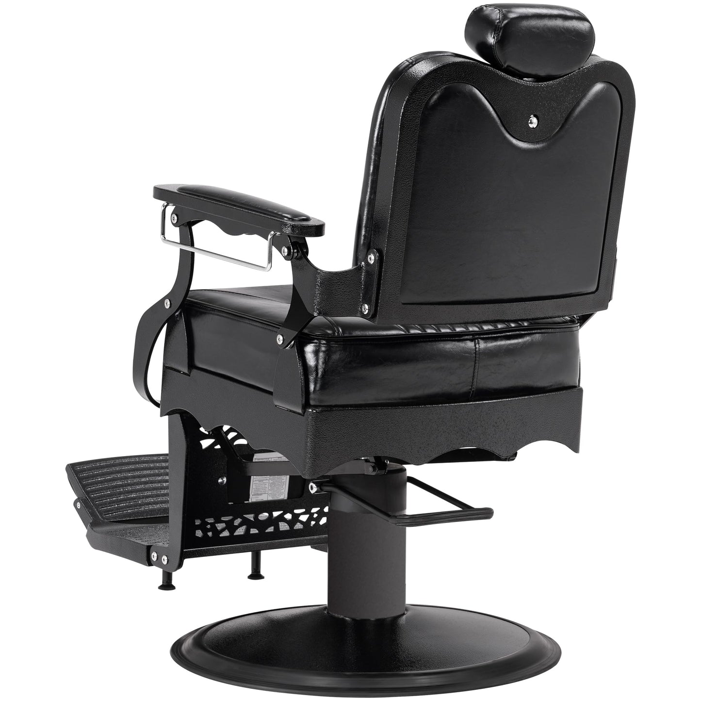 BarberPub Heavy Duty Metal Vintage Barber Chair All Purpose Hydraulic Recline Salon Beauty Spa Chair Styling Equipment 2925 (All Black)
