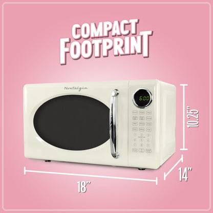 Nostalgia Retro Microwave Oven - 0.7 Cu Ft, 700-Watt Countertop Size with Glass Turntable, Child Safety Lock, 8 Auto-Cook Programs, Digital Clock - Aqua