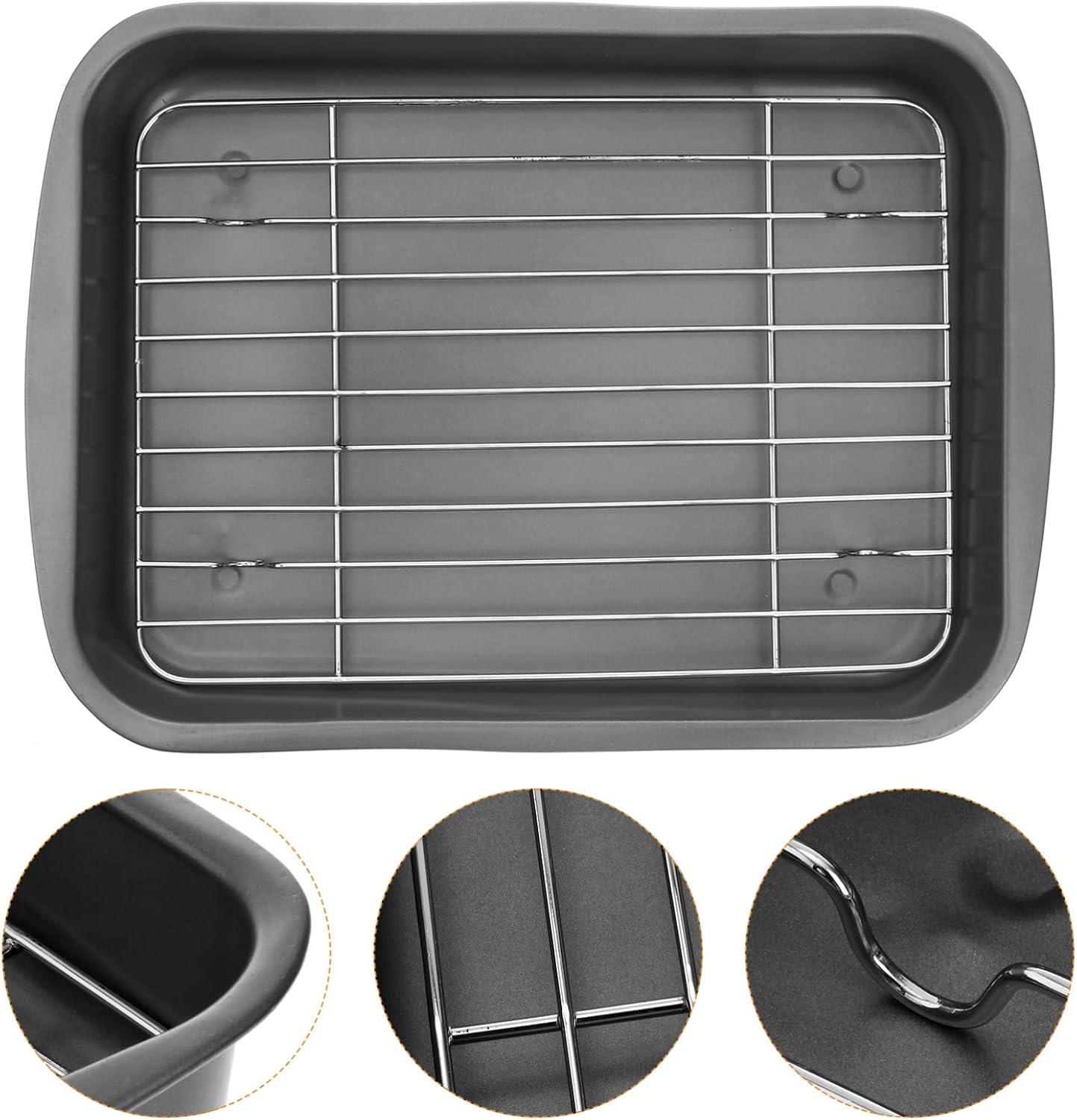 Non-Stick Baking Tray with Cooling Rack, Roasting Pan and Wire Rack