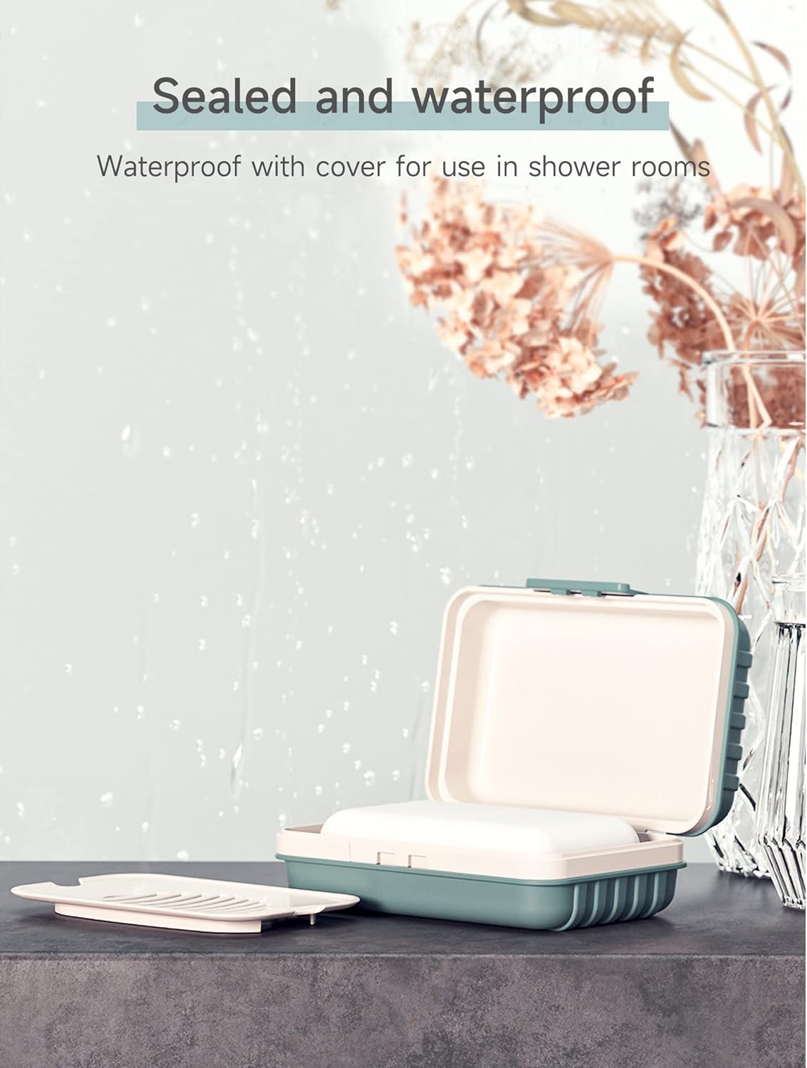 Doter Travel Soap Holder with Lid - Draining Soap Box for Shower -Compact Travel Soap Case Leak-Proof Design