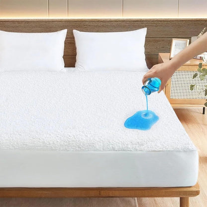 16 Inch Rajlinen Premium King Mattress Protector, Waterproof Cooling Fitted Sheet, Fits Up to Deep Pocket, Soft