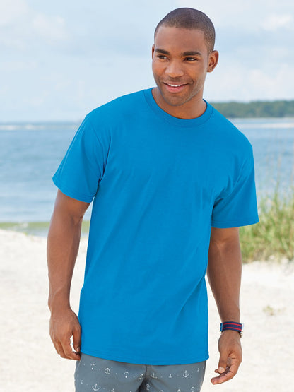 Fruit of the Loom Men's Short Sleeve Crew Tee, Medium - Turquoise Heather