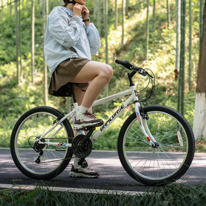 HH HILAND 24 26 inch Mountain Bike for Men Women, 18 Speeds High-Carbon Steel Frame, Sport Cycling MTB Bicycle for Adult