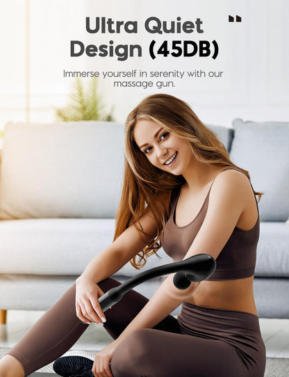FVZ Massage Gun with Upgraded Extension Handle, 10MM Massage Gun Deep Tissue, Back Massager, Muscles/Neck/Shoulders/Waist/Legs Massager Portable for Pain Relief, Gifts for Men