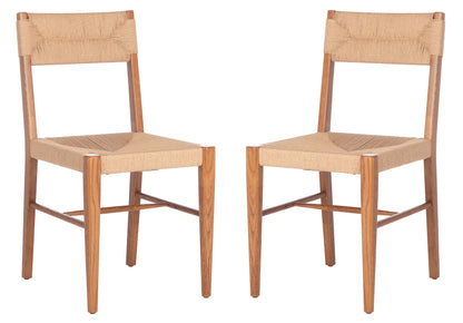 Safavieh Couture Home Collection Cody Natural Rattan Living Room Dining Accent Chair (Fully Assembled) -Set of 2 SFV4104B-SET2