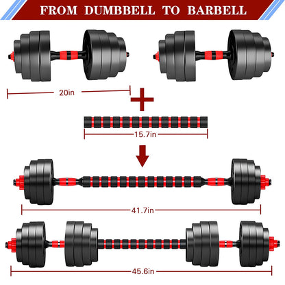 Adjustable-Dumbbells-Sets,Free Weights-Dumbbells Set of 2 Convertible To Barbell A Pair of Lightweight for Home Gym,Women and Men Equipment