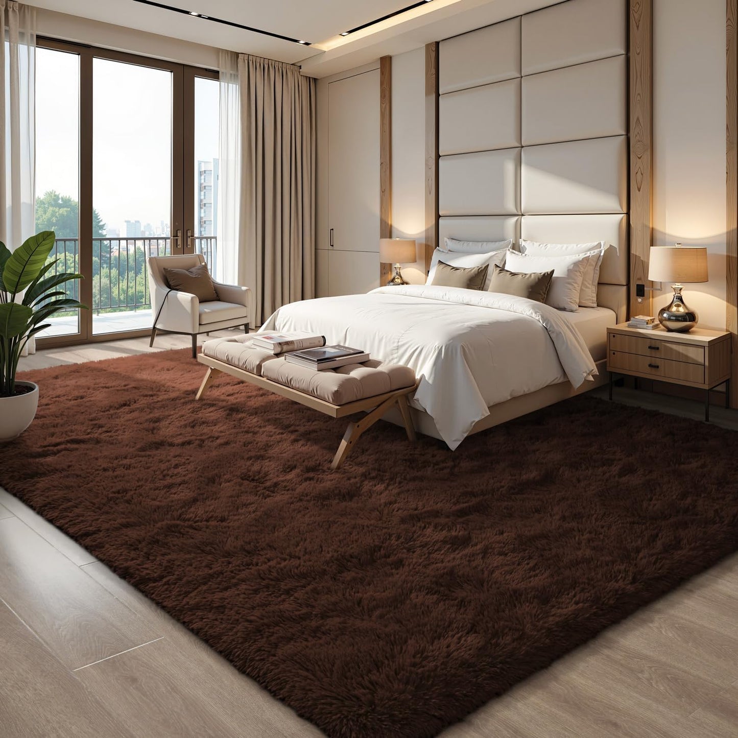 5x7 EVOIONOS Washable Large Area Rug for Living Room, Fluffy Shag Rug for Bedroom, Ultra Soft Plush Non Slip Carpet