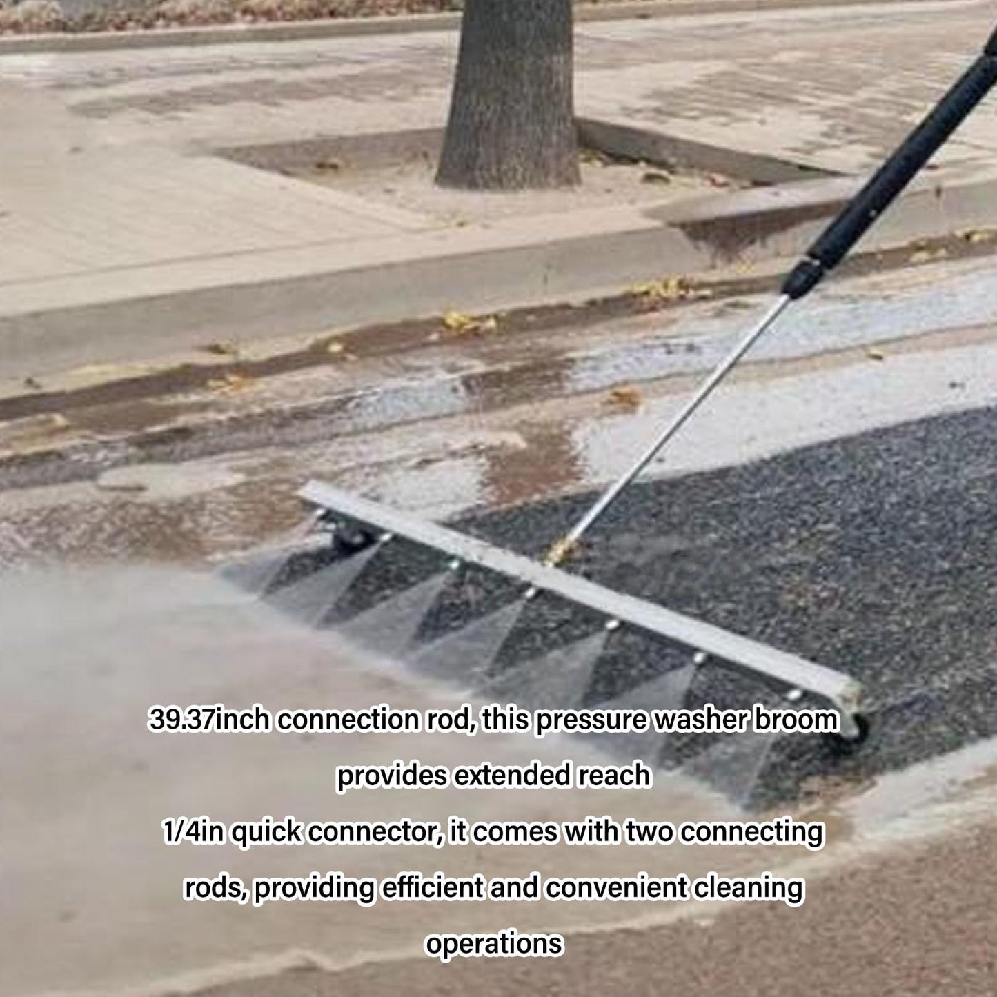 39.37inch Pressure Washer Cleaner, Power Pressure Washer Attachment, Stainless Steel Water Broom with 1/4inch Quick Connector, Surface Cleaner for Household and Business Use (for Undercarriage