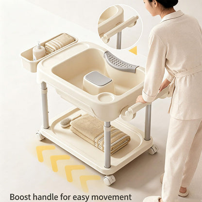 Portable Shampoo Bowl, Mobile Shampoo Basin, Features A Vertical Circulation Pump, A Height Adjustable Lifting Bracket, for Elderly, Pregnant Women, People with Limited