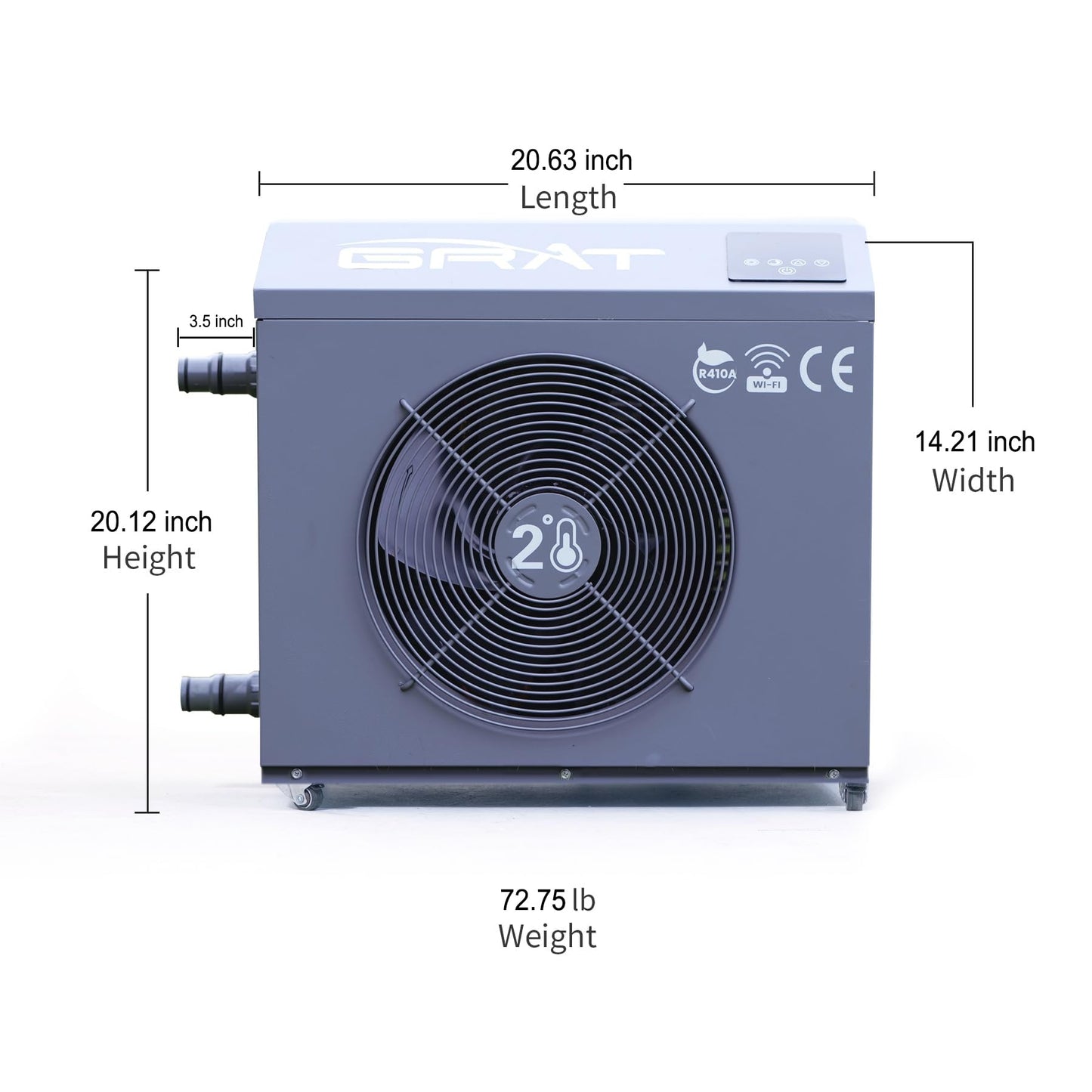 GRAT 1.5HP Cold Plunge Chiller 88 Gallon Ice Bath Tub, 10500BTU Portable WiFi Cold Water Immersion Tub, Water Treatment Kit, Wheels & Backpack for Athletes, Home Gym & Outdoor Use, Cools to 36°F