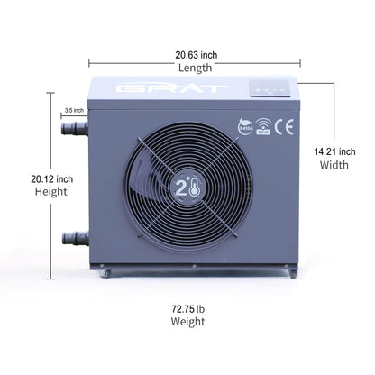 GRAT 1.5HP Cold Plunge Chiller 88 Gallon Ice Bath Tub, 10500BTU Portable WiFi Cold Water Immersion Tub, Water Treatment Kit, Wheels & Backpack for Athletes, Home Gym & Outdoor Use, Cools to 36°F