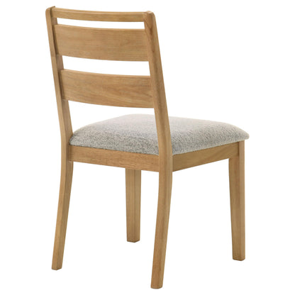 Coaster Home Furnishings - Duncan - Wood - Dining Side Chairs with Ladder Back Design, Cushioned Seat, Tapered Legs and Rounded Edges - Dining Room - Set of 2 - Washed Oak - 193652
