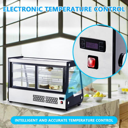 6.5 Cu.ft Commercial Counter Depth Refrigerators - Countertop Refrigerated Display Case with All-Around LED Lighting, Adjustable PVC Shelves, Fog-Free Glass, Bakery Display Case for Restaurant, Cafe
