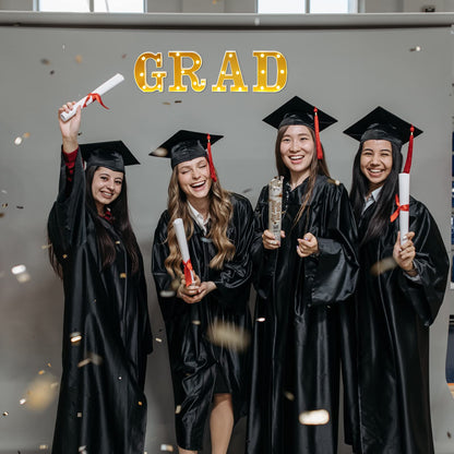 Demissle 4 Graduation Party Decorations 2026 Grad LED Marquee Letters Graduation Table Light Up Sign for Kindergarten Preschool High School College Class of 2026 Grad Party Supplies(Gold)
