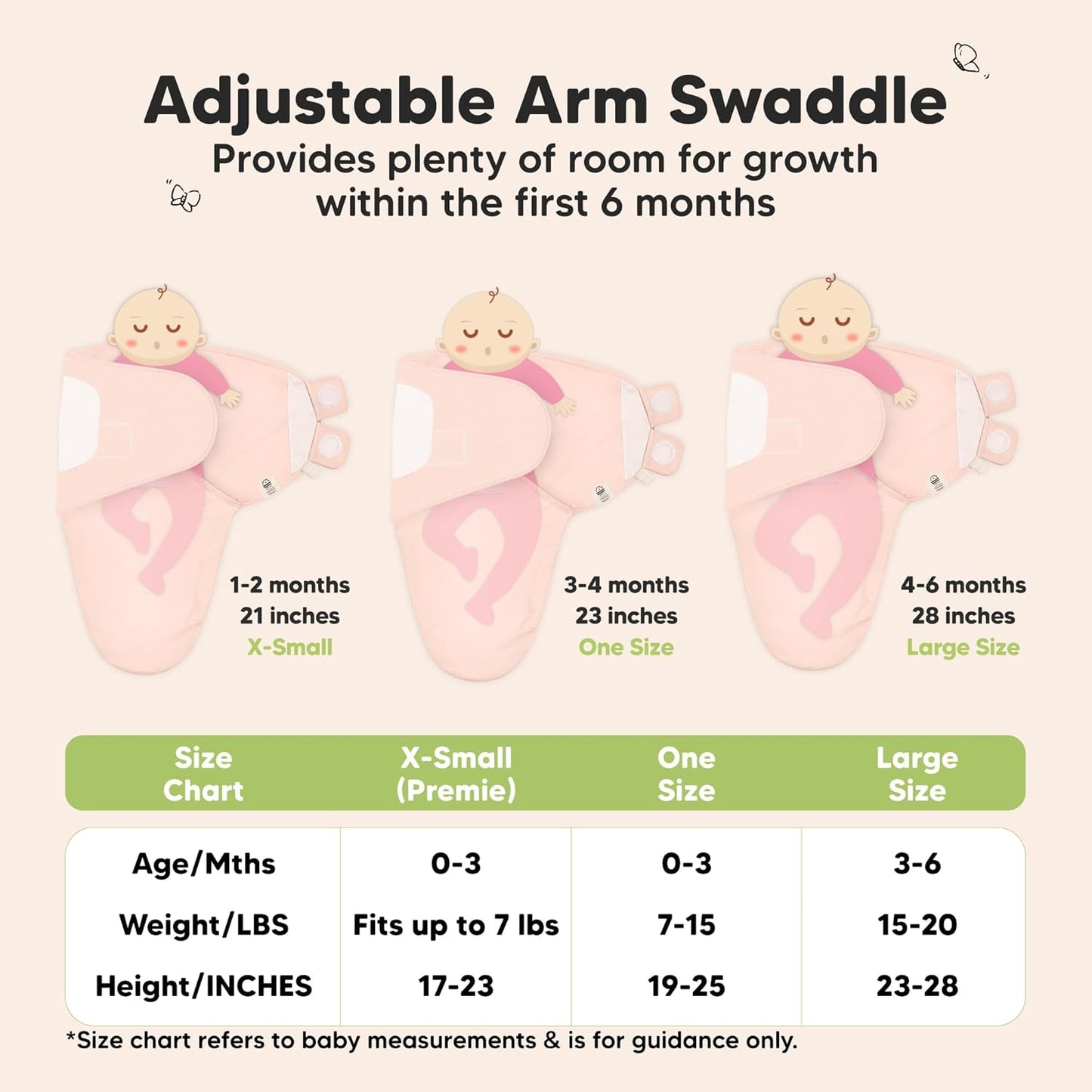 Organic Baby Swaddle Sleep Sacks by [Brand Name] - Soft & Snug for Newborns 0-3 Months | 3-Pack in Angelic