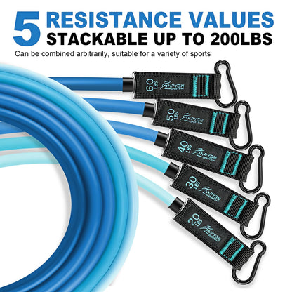 HPYGN Resistance Bands, Exercise Bands with Handles, Fitness Bands, Workout Bands with Door Anchor and Ankle Straps, for Heavy Resistance Training, Physical Therapy, Shape Body, Yoga, Home Workout Set