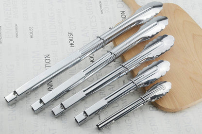HINMAY Stainless Steel Locking Kitchen Tongs Extra Long Sturdy Heavy Duty Tongs Set for Cooking Grilling and Barbecue BBQ (14-Inch 3 Pieces)