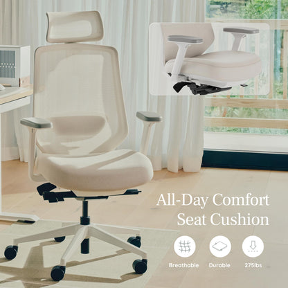 Branch Ergonomic Chair Pro - Mesh Office Chair with 14 Points of Adjustment - Height, Depth & Tilt Adjustable - 5D Armrests - Forward Tilt, Smooth Recline, and Lumbar Support - Mineral